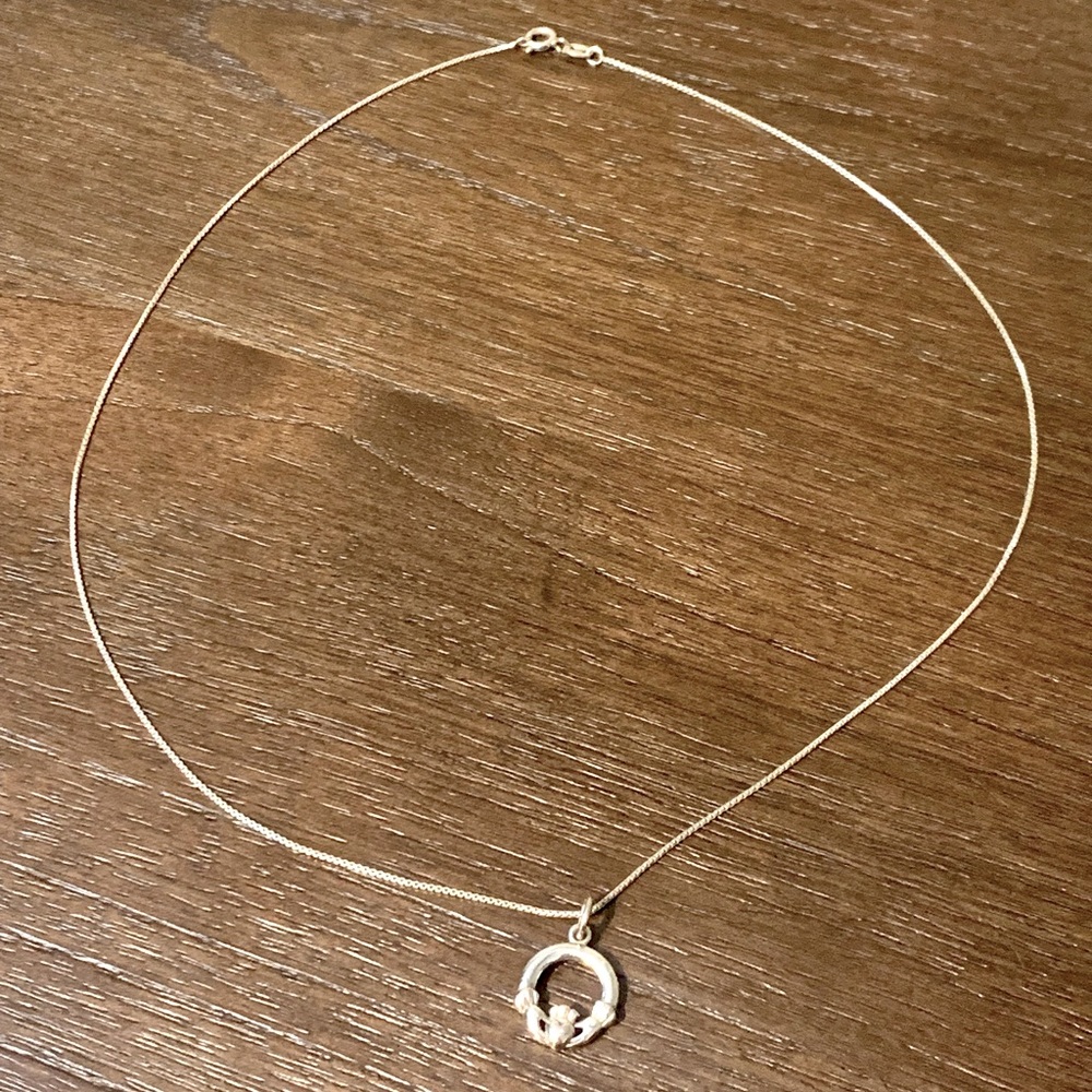Sterling silver claddagh necklace
